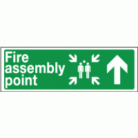 Fire assembly point arrow up sign