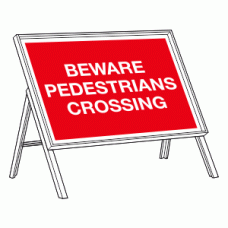 Beware pedestrians crossing sign