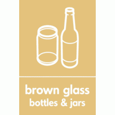 Brown Glass Bottles & Jars Waste Recycling Signs WRAP Recycling Signs 