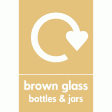 Brown Glass Bottles & Jars Waste Recycling Signs WRAP Recycling Signs  