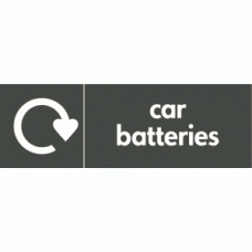 Car Batteries Waste Recycling Signs WRAP Recycling Signs