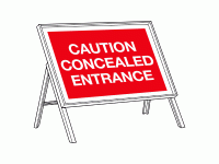 Caution concealed entrance sign