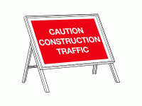 Caution construction traffic sign