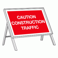 Caution construction traffic sign