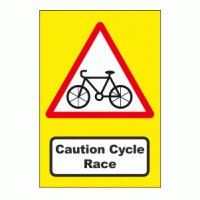 Caution Cycle Race Sign