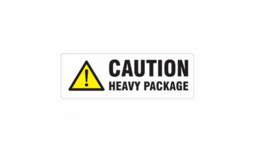 Caution Heavy Package labels 500 per roll