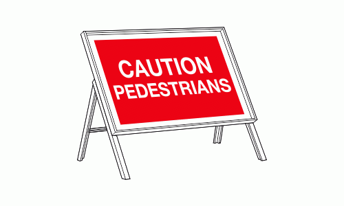 Caution pedestrians sign