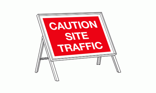 Caution site traffic sign 