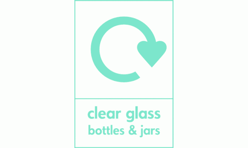 Clear Glass Bottles & Jars Waste Recycling Signs WRAP Recycling Signs