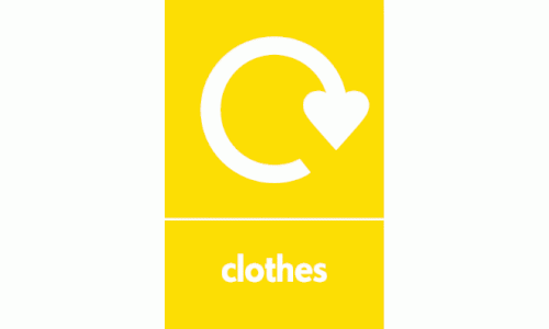 Clothes Waste Recycling Signs WRAP Recycling Signs