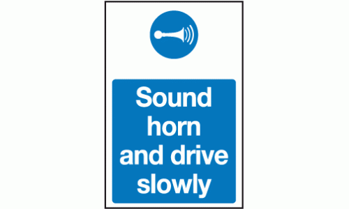 Sound horn and drive slowly