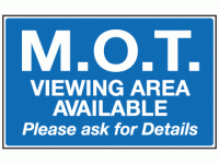 M.O.T. viewing area available please ...