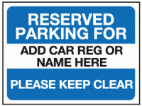 Reserved Parking For Sign