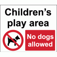 Childrens Play Area No Dogs Allowed Sign