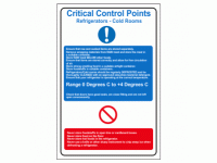 Critical Control Points Refrigerators...