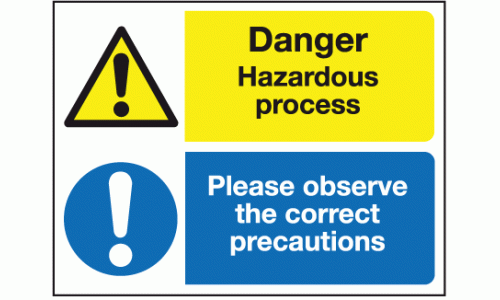 Danger hazardous process please observe the correct precautions