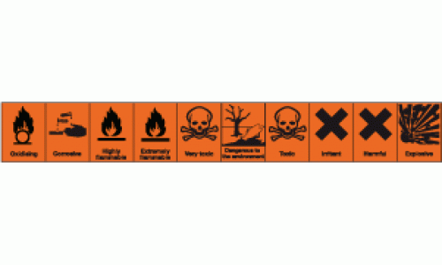Dangerous substance label markers designed to fit CS 15 R