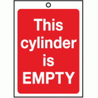 This cylinder is empty sign