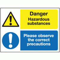 Danger hazardous substance please observe the correct precautions