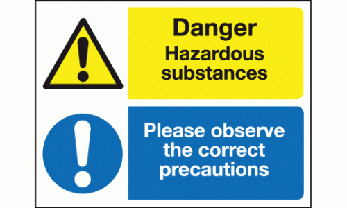 Danger hazardous substance please observe the correct precautions