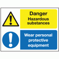 Danger hazardous substances wear personal protective equipment 