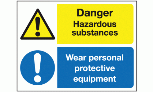 Danger hazardous substances wear personal protective equipment 