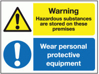 Warning hazardous substance are store...