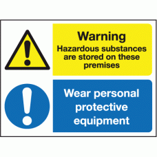 Warning hazardous substance are stored on these premises
