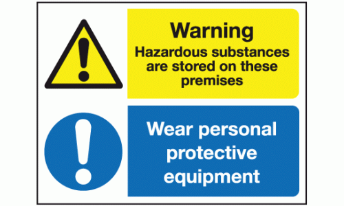 Warning hazardous substance are stored on these premises