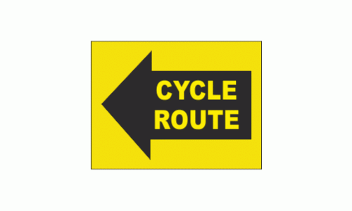 Cycle Route Left Sign