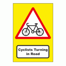 Cyclists Turning In Road Sign