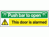 Push bar to open this door is alarmed...