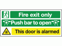 Fire exit only push bar to open this ...