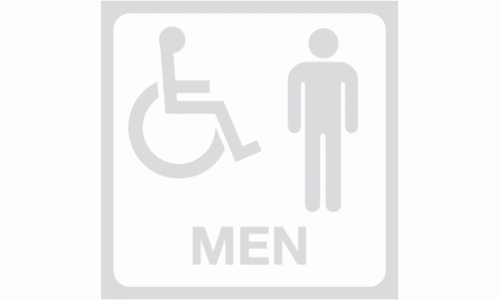Disabled Men Toilets Glass Awareness Sticker