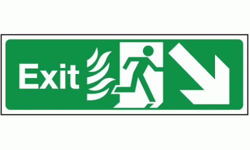 Exit right diagonal down
