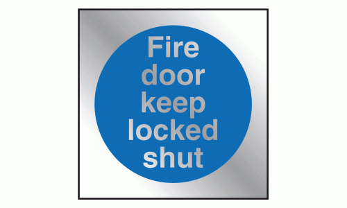Fire door keep locked shut sign 