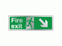Fire exit right diagonal down sign