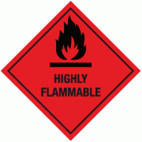 Highly flammable sign 
