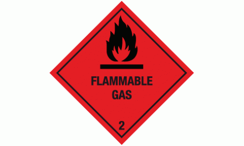 Flammable gas sign 
