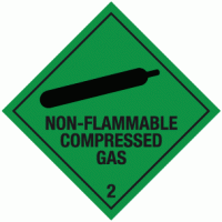 Non-flammable compressed gas sign