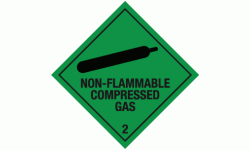 Non-flammable compressed gas sign