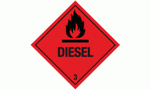 Flammable diesel warning sign