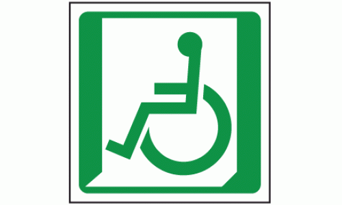 Wheelchair exit left symbol sign