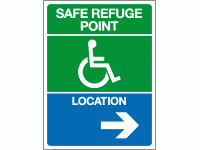 Safe refuge point wheelchair location...