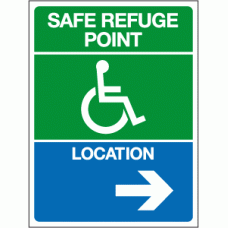 Safe refuge point wheelchair location sign