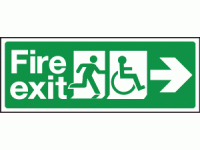 Fire exit wheelchair right sign