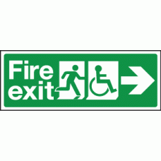 Fire exit wheelchair right sign