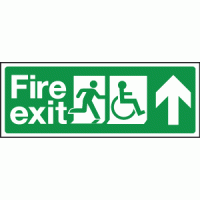 Fire exit wheelchair ahead sign