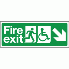 Fire exit wheelchair right down diagonal sign