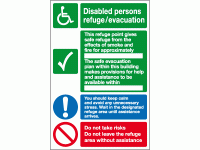 Disabled persons refuge evacuation sign